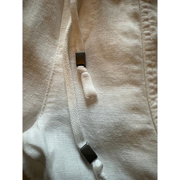 Athleta White Linen Joggers Size 2 Cargo Pockets Spring 2015 EUC - Picture 6 of 8